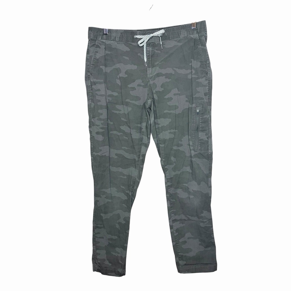 Vuori Ripstop Pants Green Camo Womens Size L Tapered Ankle Utility VW401 Army